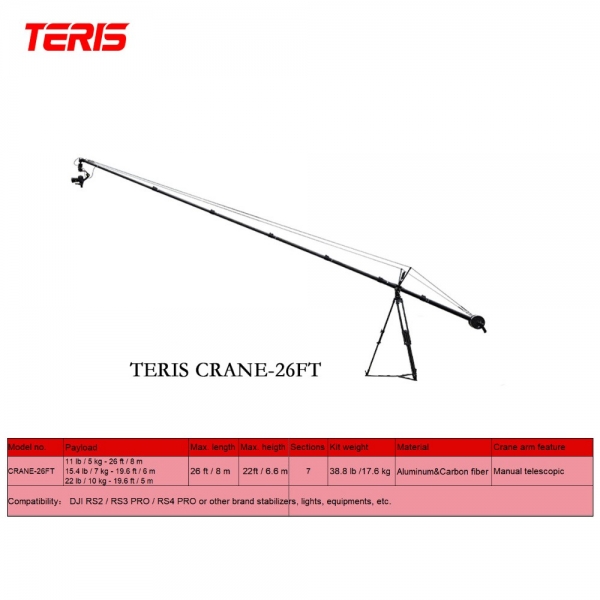 Teris 26 Feet CRANE-26FT (8 Meter) Carbon Fiber Mini Jib